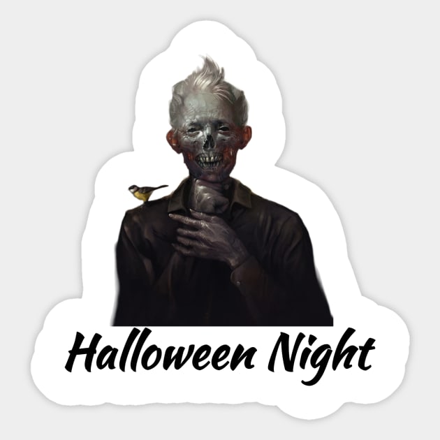 Happy Halloween night horror t-shirt design Sticker by Unique shirts and hoodies